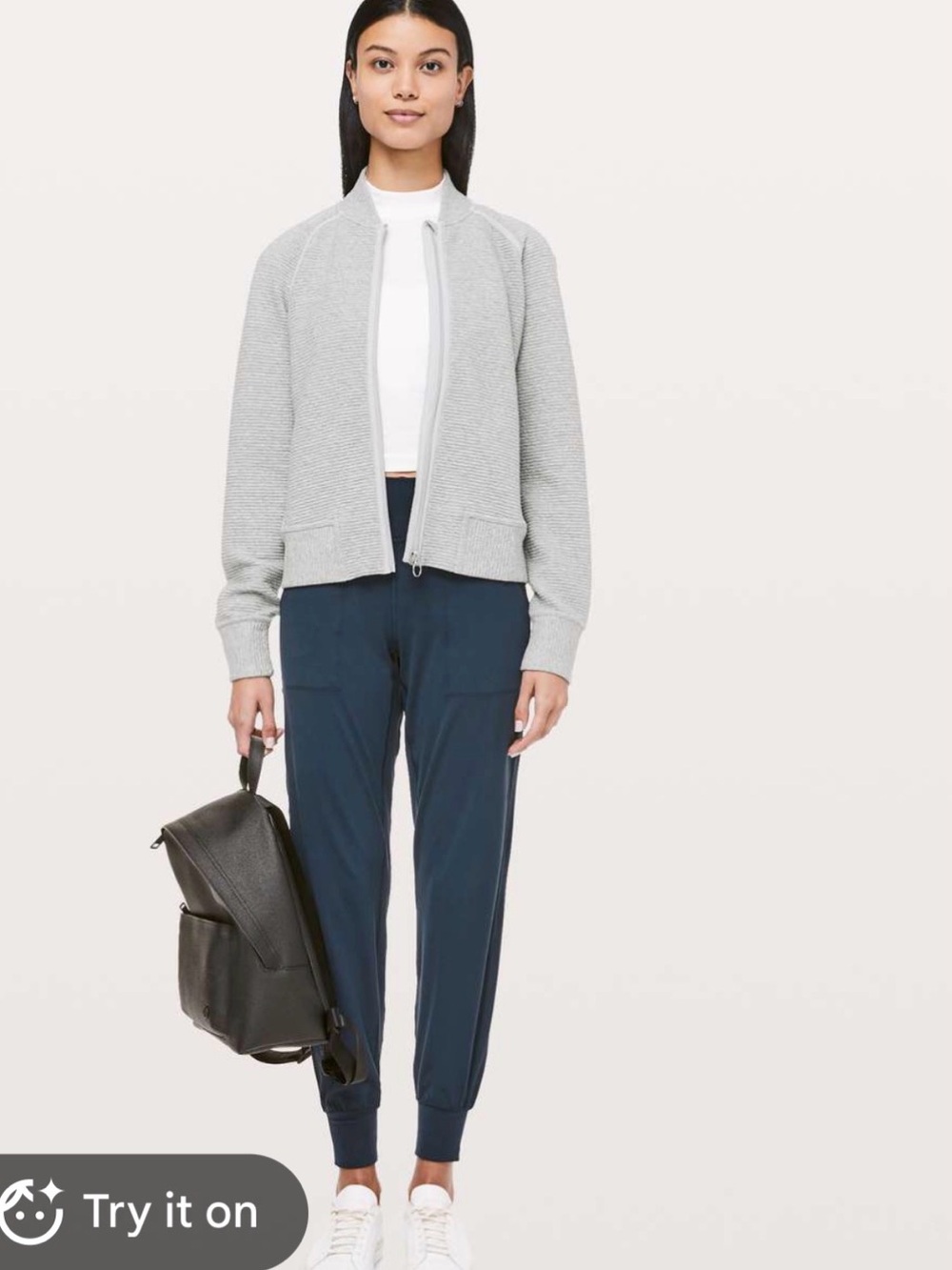 lululemon athletica Light heather Gray on repeat Bomber Jacket